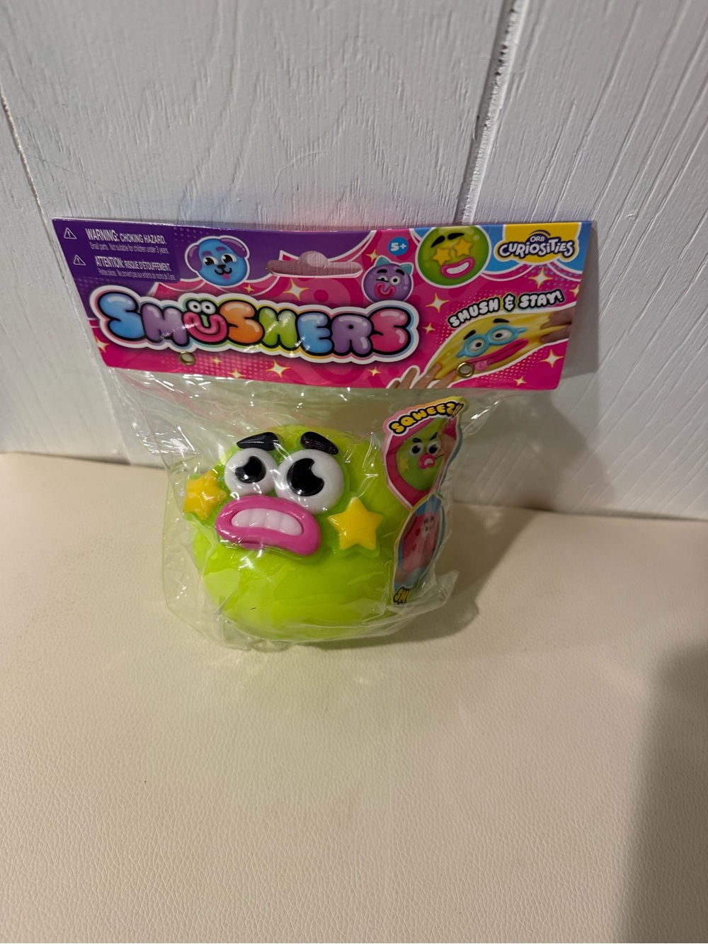 Smushers Lime Green Star-Face Squisher Plush - Smushers